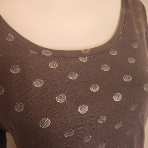 Gray Super soft Blouse with silver polka dots - Picture 4 of 7